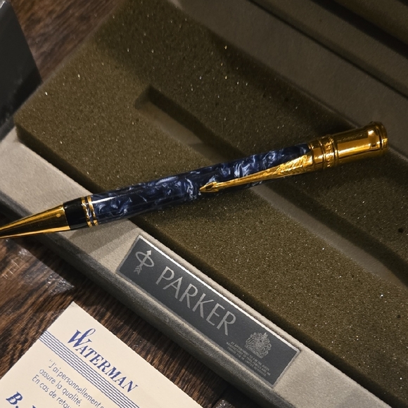 Parker Blue and Gold Ballpoint Pen